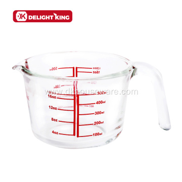 High borosilicate Glass Liquid Measuring Cup with Handle